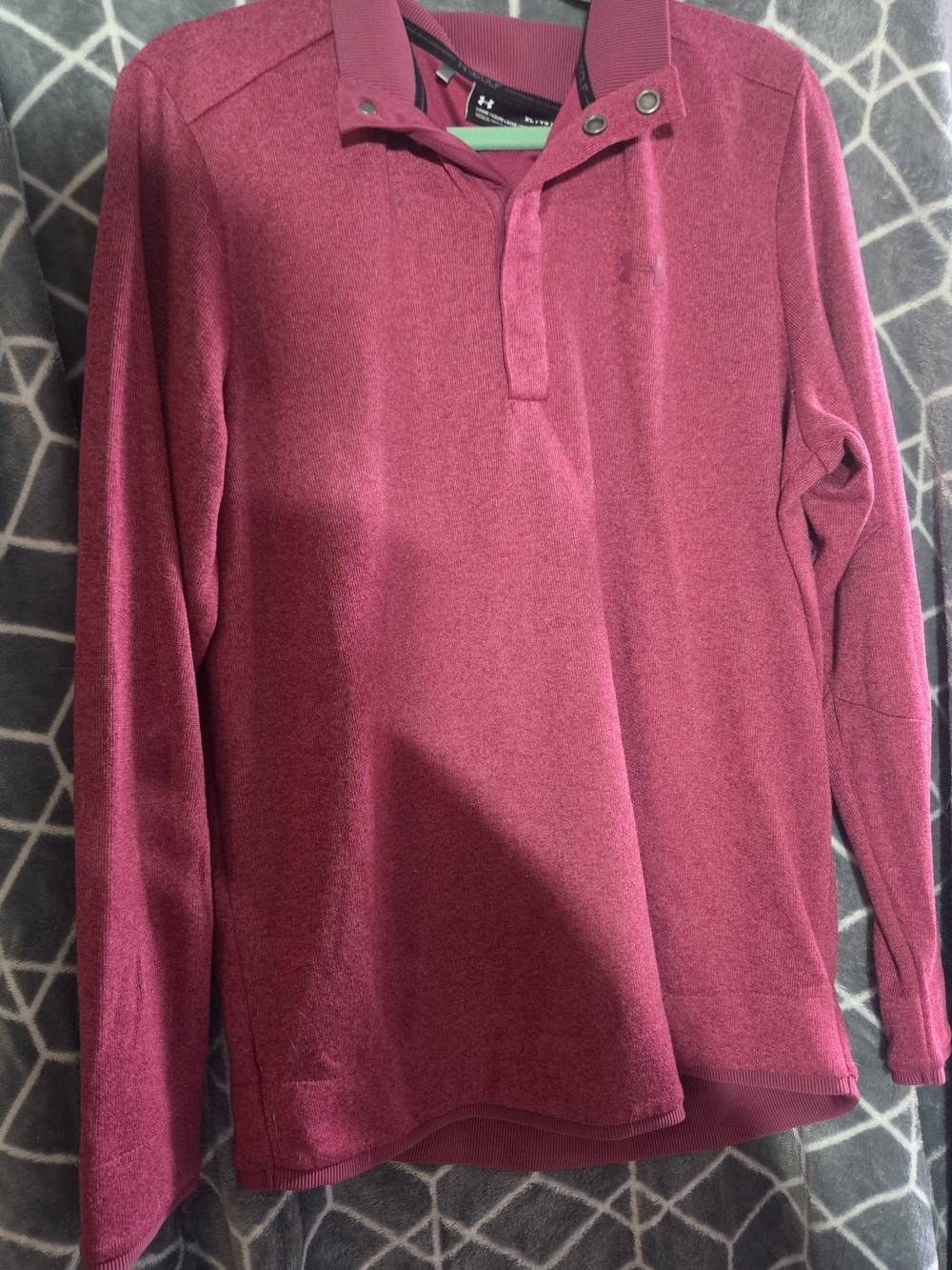 Under Armour Men's Maroon/pink Golf Cold Gear Long-Sleeve Polo Size Xl